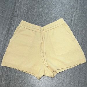 Intermix yellow cashmere shorts